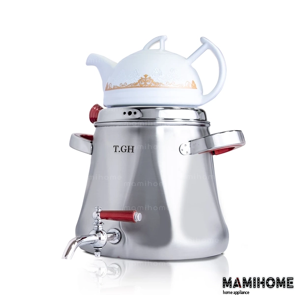 TGH-6650 کتری قوری کف چدن قیطاسی (TGH-تی جی اچ) مدل اشکان 5.5 لیتری کد 6650