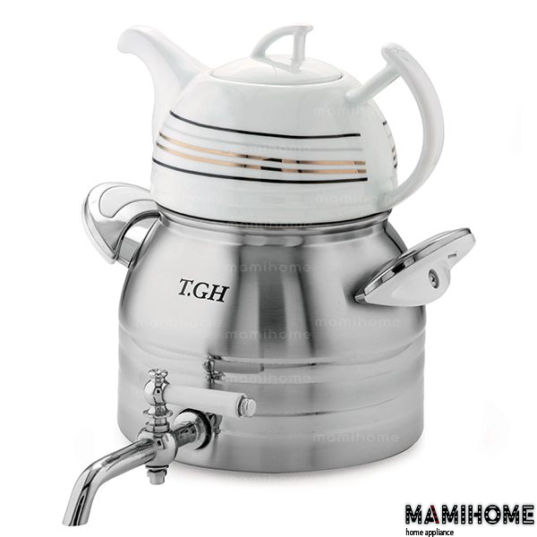 TGH-7350 کتری قوری کف چدن قیطاسی (TGH-تی جی اچ) مدل آپادانا 3 لیتری کد 7350