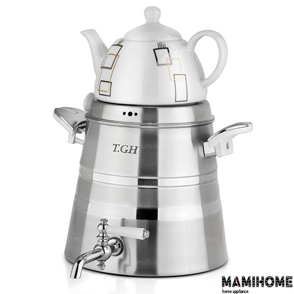 TGH-8850 کتری قوری کف چدن قیطاسی (TGH-تی جی اچ) مدل هرمی 5.5 لیتری کد 8850