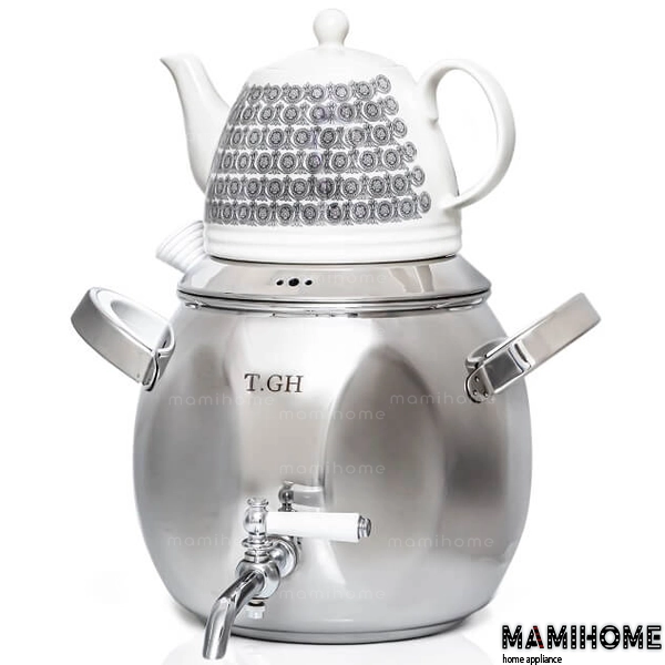 TGH-9060 کتری قوری کف چدن قیطاسی (TGH-تی جی اچ) مدل برسام براق 6 لیتری کد 9060